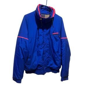 Roffe Vintage Ski Wear Jacket Ultrex by Burlington Blue Pink Neon Men's Size L